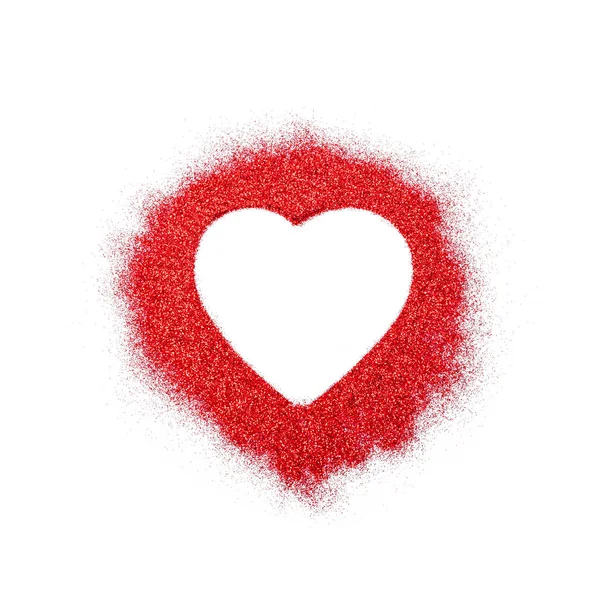 Metniniz için boş alanı olan Glitter kırmızı kalp. — Stok fotoğraf