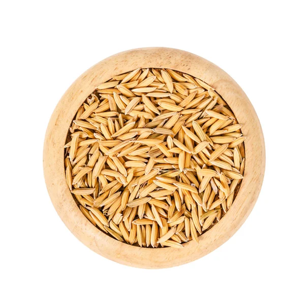 Arroz de arroz en plato de madera . — Foto de Stock