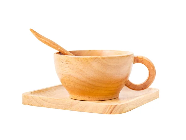 ホット コーヒーの木製カップ セット. — ストック写真