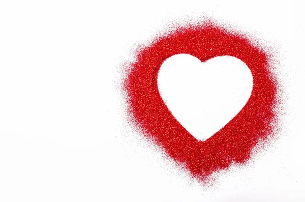 Coração vermelho brilhante com espaço vazio para o seu texto ou mensagem . — Fotografia de Stock