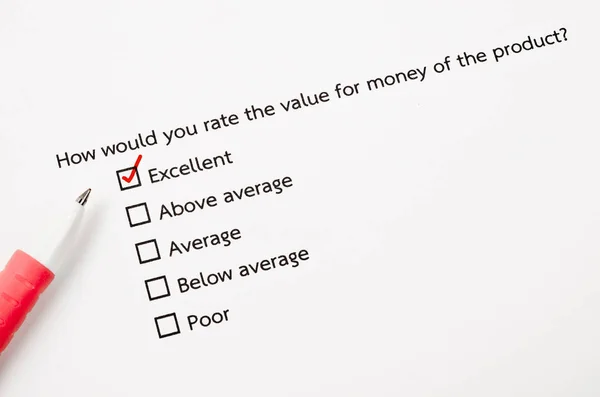 Podría usted calificar el valor para el formulario de dinero . —  Fotos de Stock