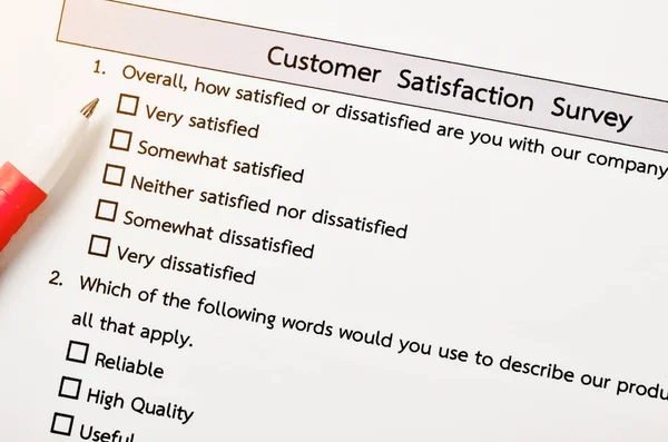 Formulario de encuesta satisfactorio del cliente . — Foto de Stock