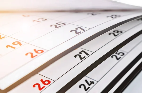 Months and dates shown on a calendar. — Stock Photo, Image