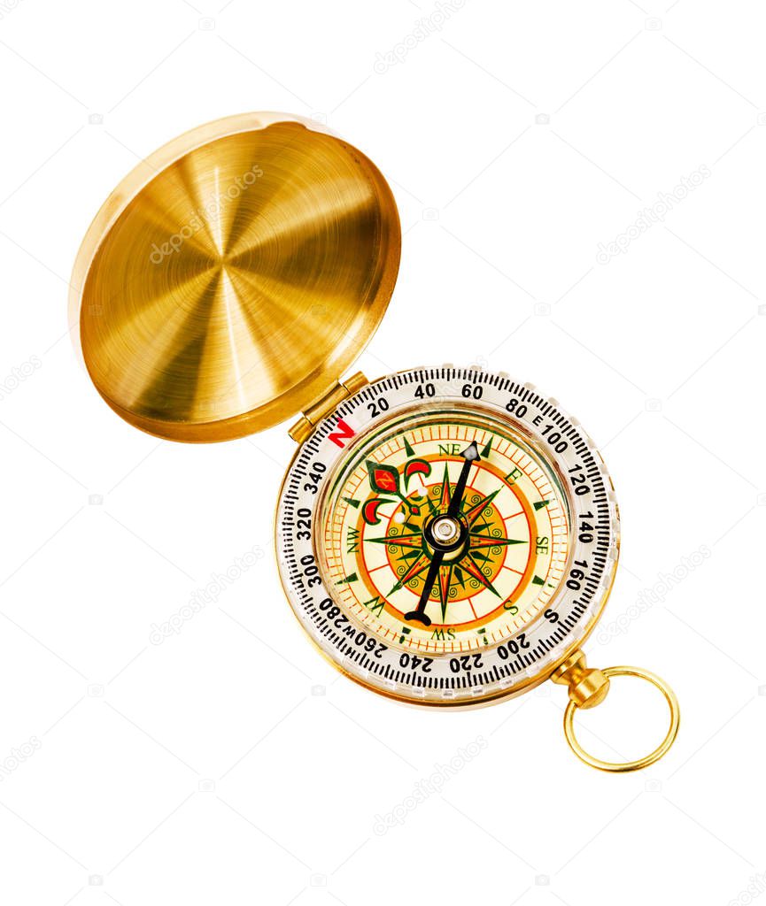 Golden vintage compass.