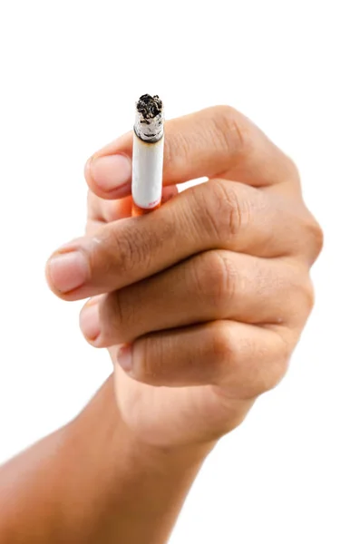 Isolated man hand holding cigarette. — Stock Photo, Image