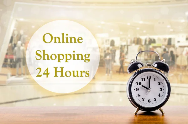 Online shopping 24 Hours concept. — Stock Photo, Image