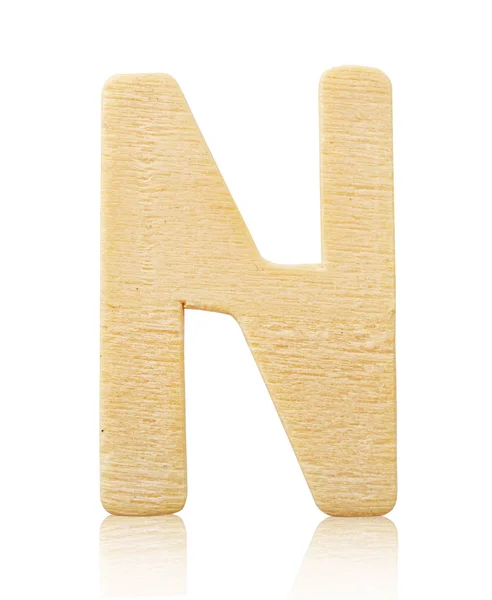 Single capital block wooden letter N. — Stock Photo, Image