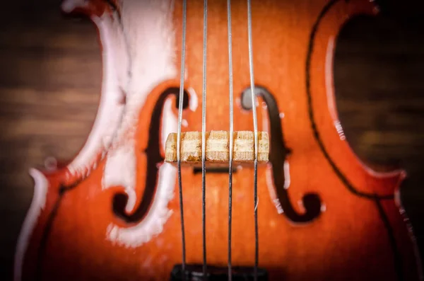 Silhouette of a violin on black background. — Stock Photo, Image