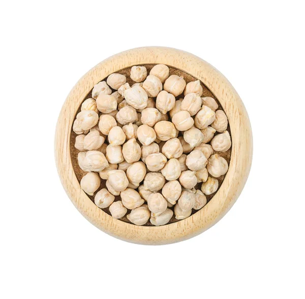 The uncooked chickpeas on white background. — Stock Photo, Image