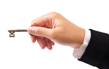 Vintage tuşunu basılı tutarak el işadamı.