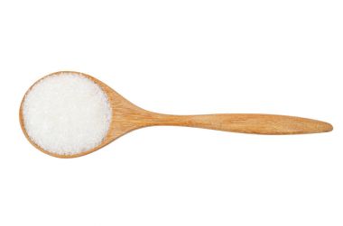 Monosodium Glutamate in wooden spoon. clipart