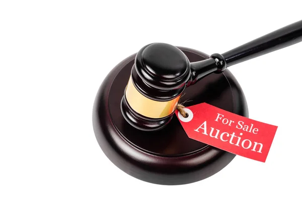 Auction sales with wooden gavel. — Stock Photo, Image