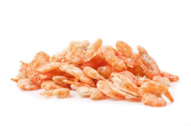 Kurutulmuş karides yığını.