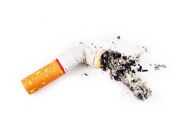 Single cigarette butt with ash. — Stock Photo, Image
