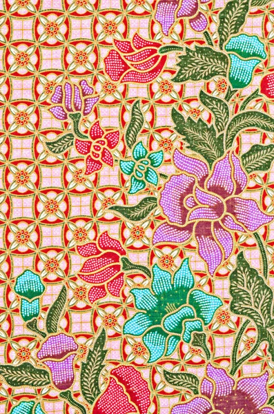 Gros Plan Texture Belle Art Thai Batik Pattern — Photo