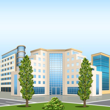 giriş ve bir yansıma ile ofis binası