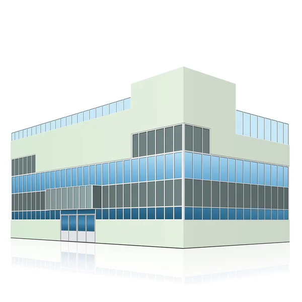 Kancelářské budovy s vchodem a reflexe — Stockový vektor