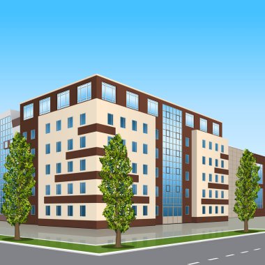 bir giriş ve yansıma ile ofis binası
