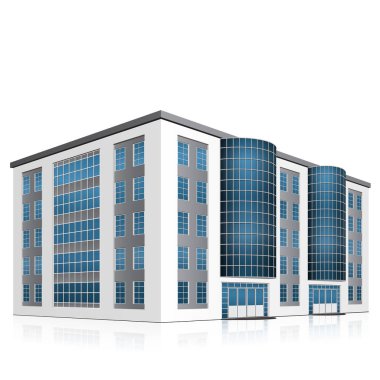 bir giriş ve yansıma ile ofis binası