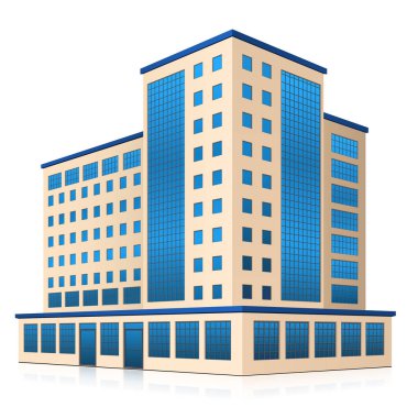 bir giriş ve yansıma ile ofis binası