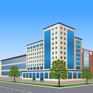 giriş ve bir yansıma ile ofis binası