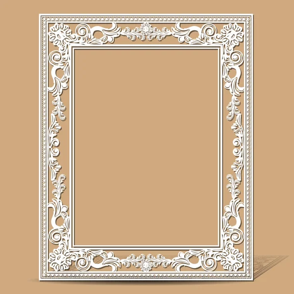 Carved vintage frame made of paper — Stock Vector