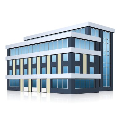 bir giriş ve yansıma ile ofis binası