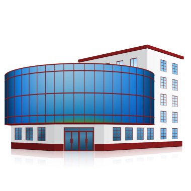 bir giriş ve yansıma ile ofis binası