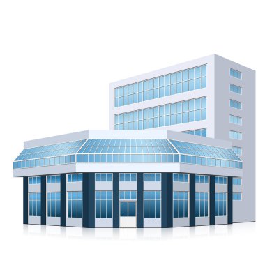 bir giriş ve yansıma ile ofis binası
