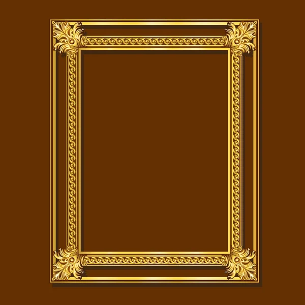 Frame gold color with shadow — Stock Vector