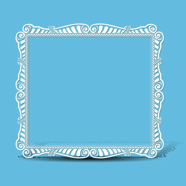 Carved vintage frame made of paper — Stock Vector