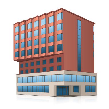 bir giriş ve yansıma ile ofis binası