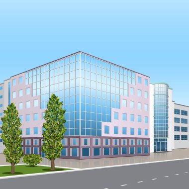 giriş ve bir yansıma ile ofis binası