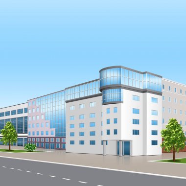 giriş ve bir yansıma ile ofis binası