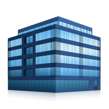 bir giriş ve yansıma ile ofis binası