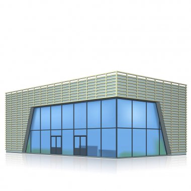 bir giriş ve yansıma ile ofis binası