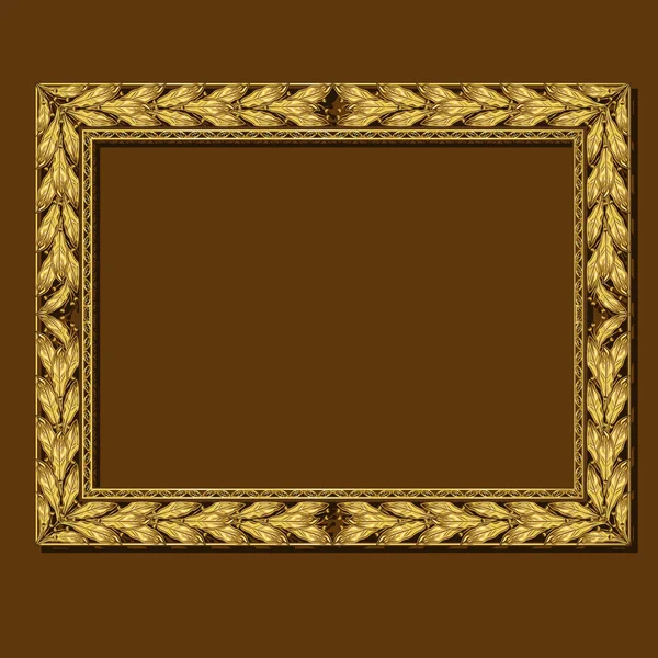 Frame gold color with shadow — Stock Vector