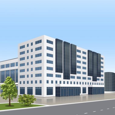 giriş ve bir yansıma ile ofis binası