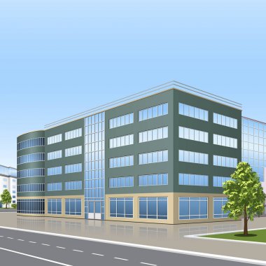 giriş ve bir yansıma ile ofis binası