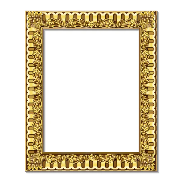 Rahmen goldene Farbe mit Schatten — Stockvektor