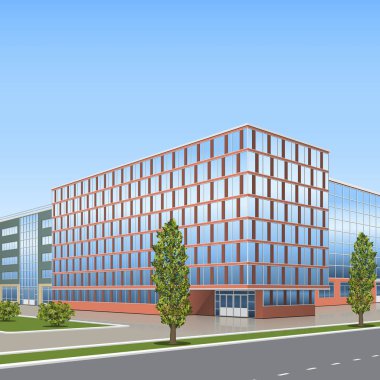 giriş ve bir yansıma ile ofis binası