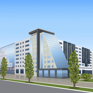 giriş ve bir yansıma ile ofis binası