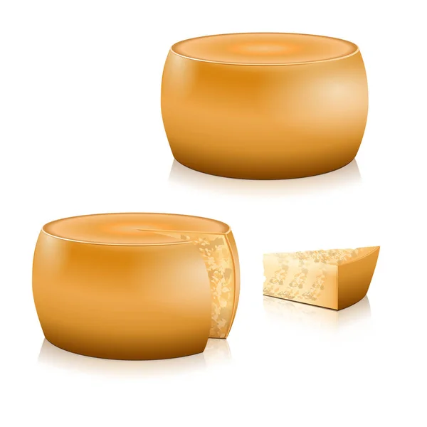 Conjunto de patrones de queso con reflejo — Vector de stock