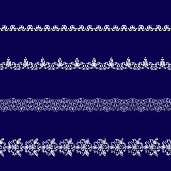 Beyaz dantel kurdeleler kümesi