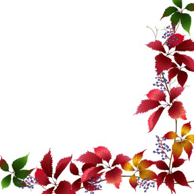 Sarı ve kırmızı yaprakları ile desen