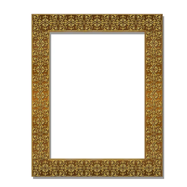 Cornice colore oro con ombra — Vettoriale Stock