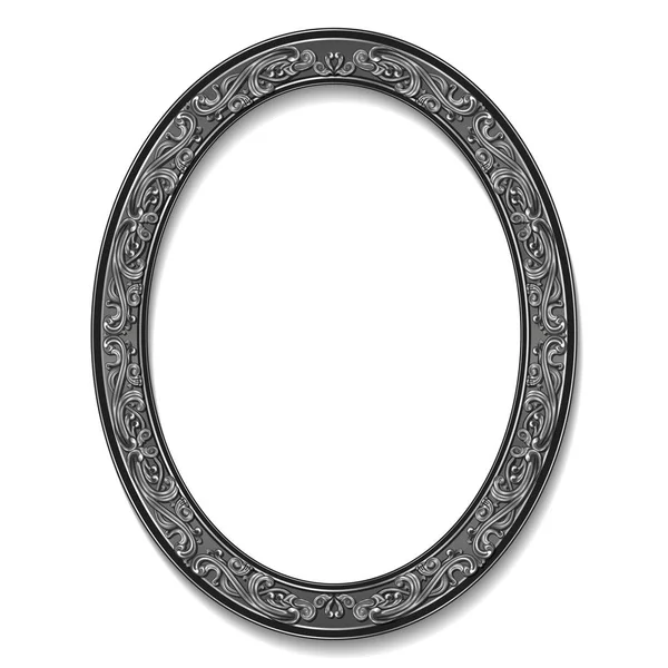 Круглая рамка серебряного цвета с тенью — стоковый вектор