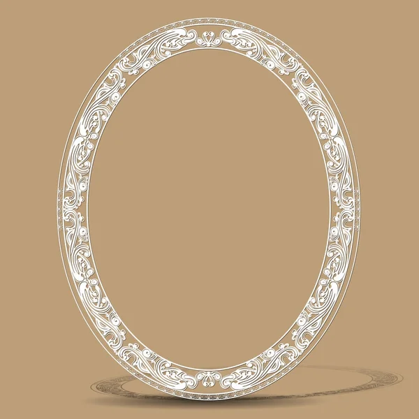 Carved vintage frame made of paper with shadow — Stock Vector