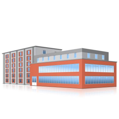 bir giriş ve yansıma ile ofis binası