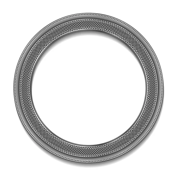 Round frame silver color with shadow — Stock Vector